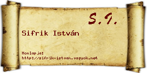 Sifrik István névjegykártya
