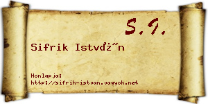 Sifrik István névjegykártya