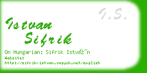 istvan sifrik business card